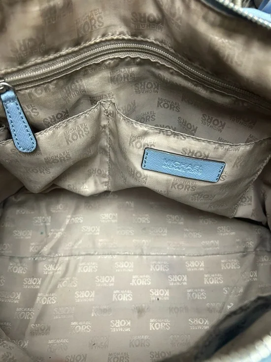 Michael Kors Powder Blue Saffiano Leather Satchel with Detachable Strap - Picture 8 of 10